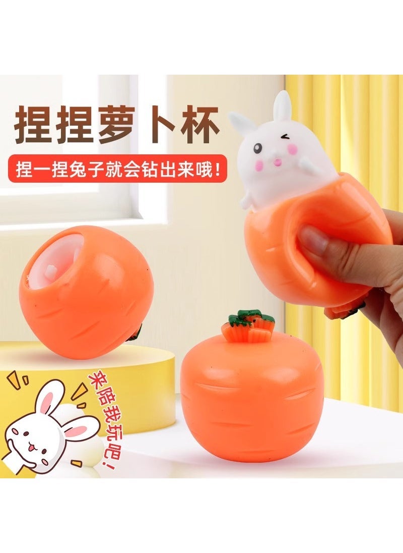 Squeeze Stress Relief Panda  Caterpillar Toys Carrot Rabbit Cup pinch music