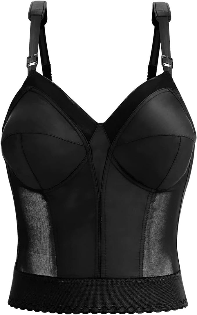 Exquisite Form womens Back Close Longline Bra, Black, 34B US - Image 2