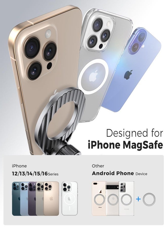 eSamcore Fits MagSafe Car Mount Strong N52 Magnets car Vent Magnetic Phone Mount Adjustable Air Vent Cell Phone Holder Clip for iPhone 16/15/ 14/13/ 12/ Pro Max [1 Pack] - Image 4