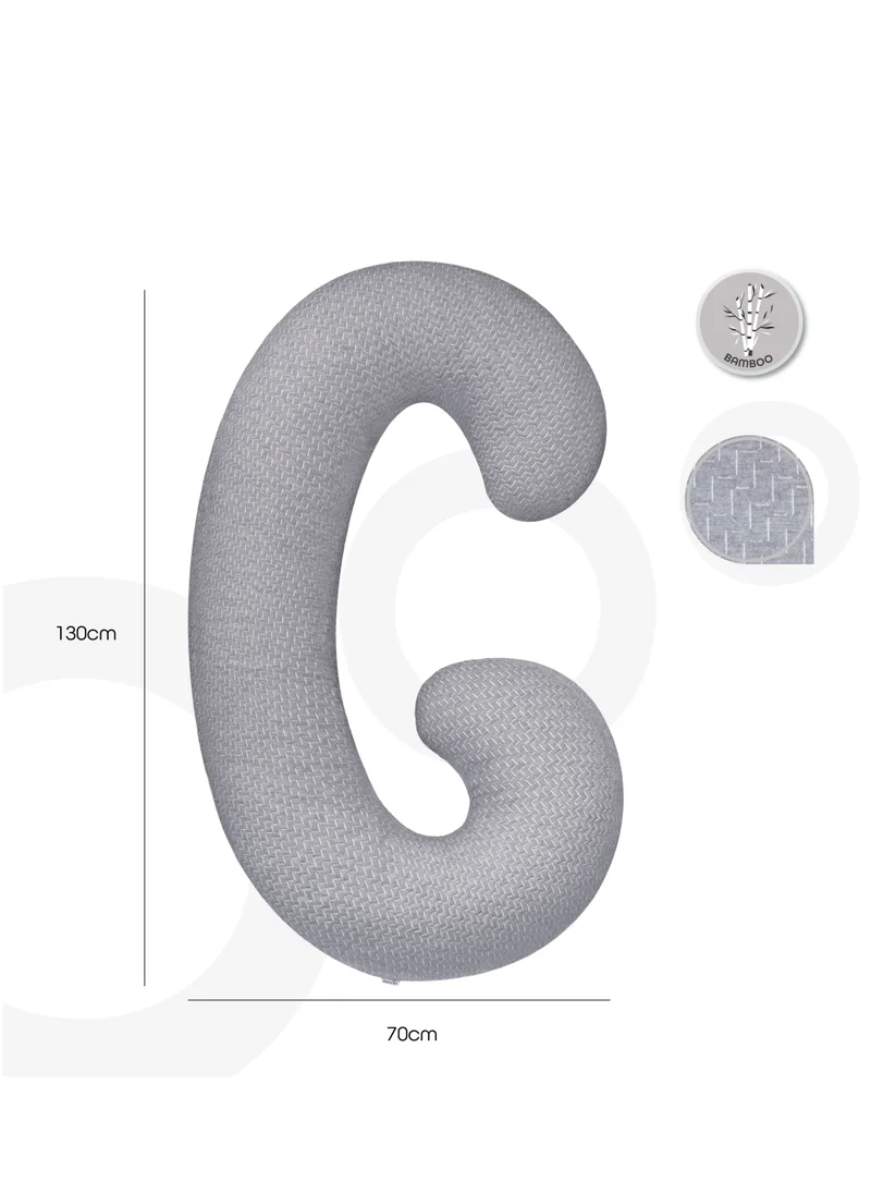 مون Bamboo Maternity C-Shape Pillow - Grey