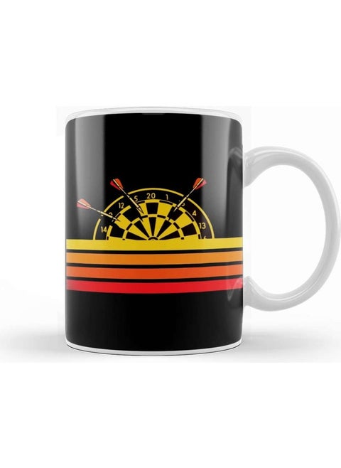Print Shop Retro Dartboard Vintage Dart Player Arrow Dart Throwing Team Mug Porcelain