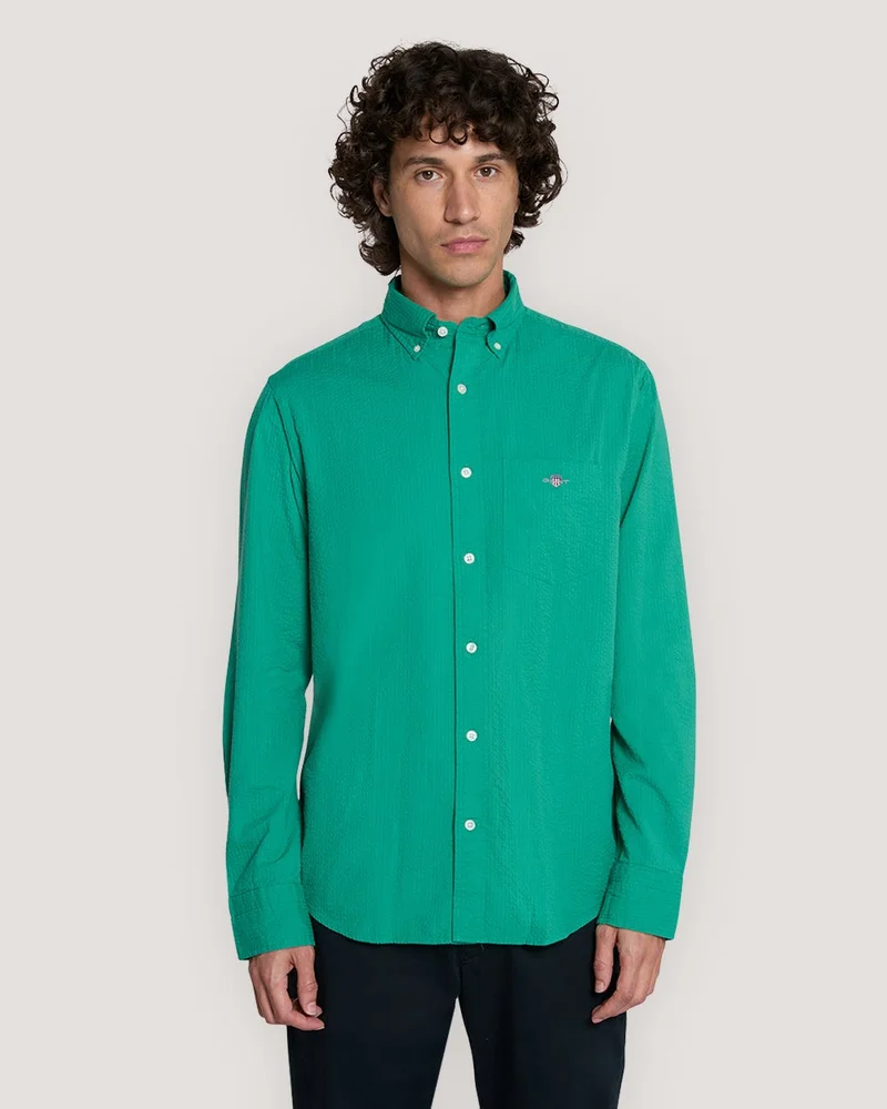 GANT Gant Reg Solid Seersucker Shirt