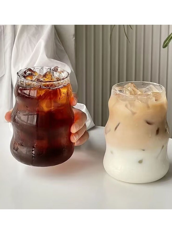 500ml Stylish Cloud Design Glass Coffee Cup with Spiral Straw Elegant Milk Tea Cup with High Borosilicate Glass - Image 3