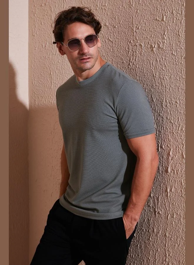 Buratti  Buratti Stretch Cotton Slim Fit Crew Neck T Shirt Men's T-Shirt 5902639 for Men | Best Price UAE