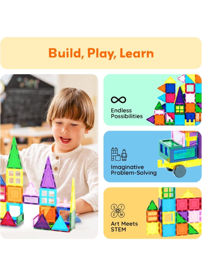 PicassoTiles Picasso Magnetic Tiles Car Base with Carry Bag 101pieces - Image 4
