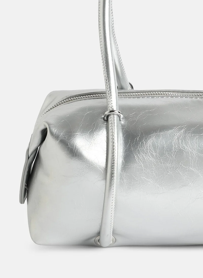 Haute Sauce Solid Zip Lock Regular Vegan Leather Hand Bag For Women