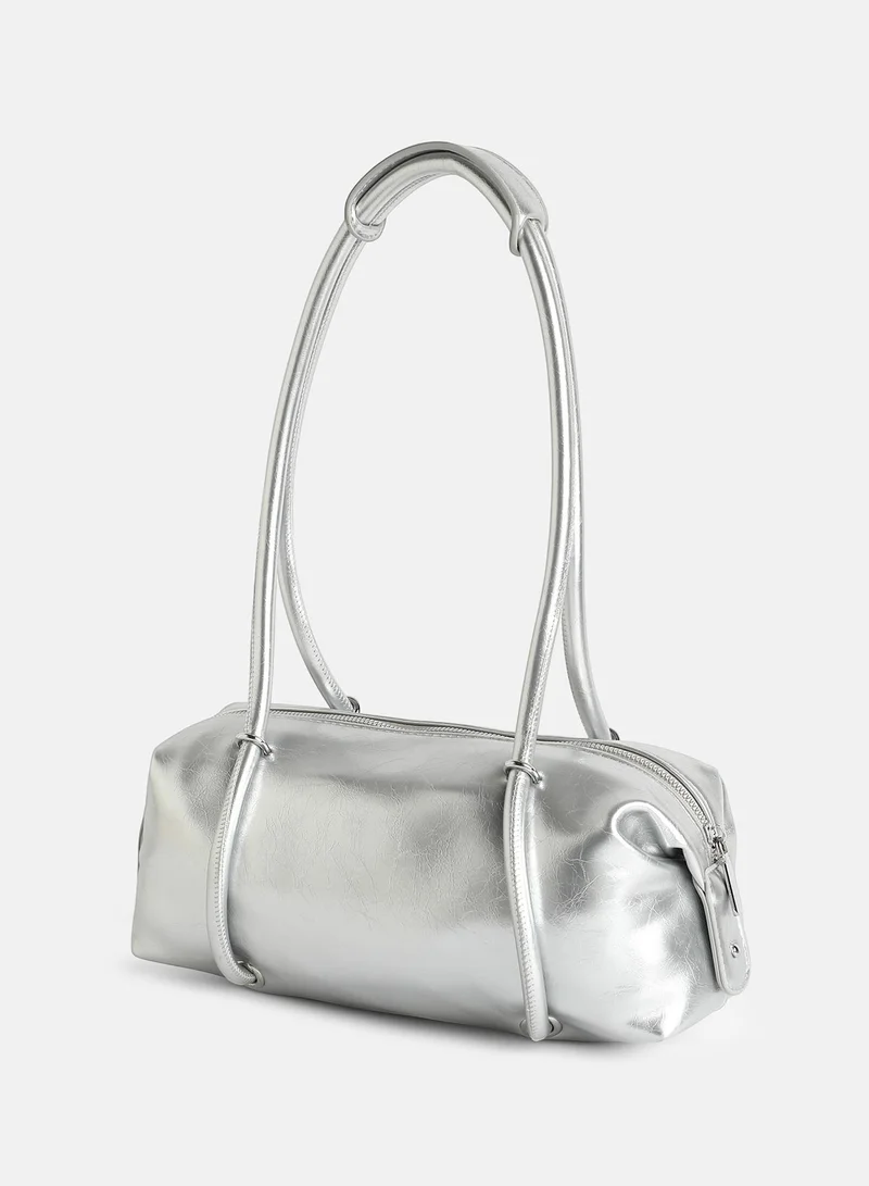 Haute Sauce Solid Zip Lock Regular Vegan Leather Hand Bag For Women