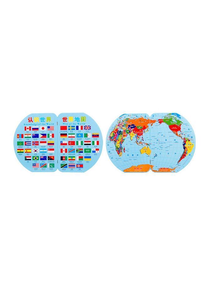 NIBEMINENT Wooden World Map With Country Flags Educational Game  - Image 2