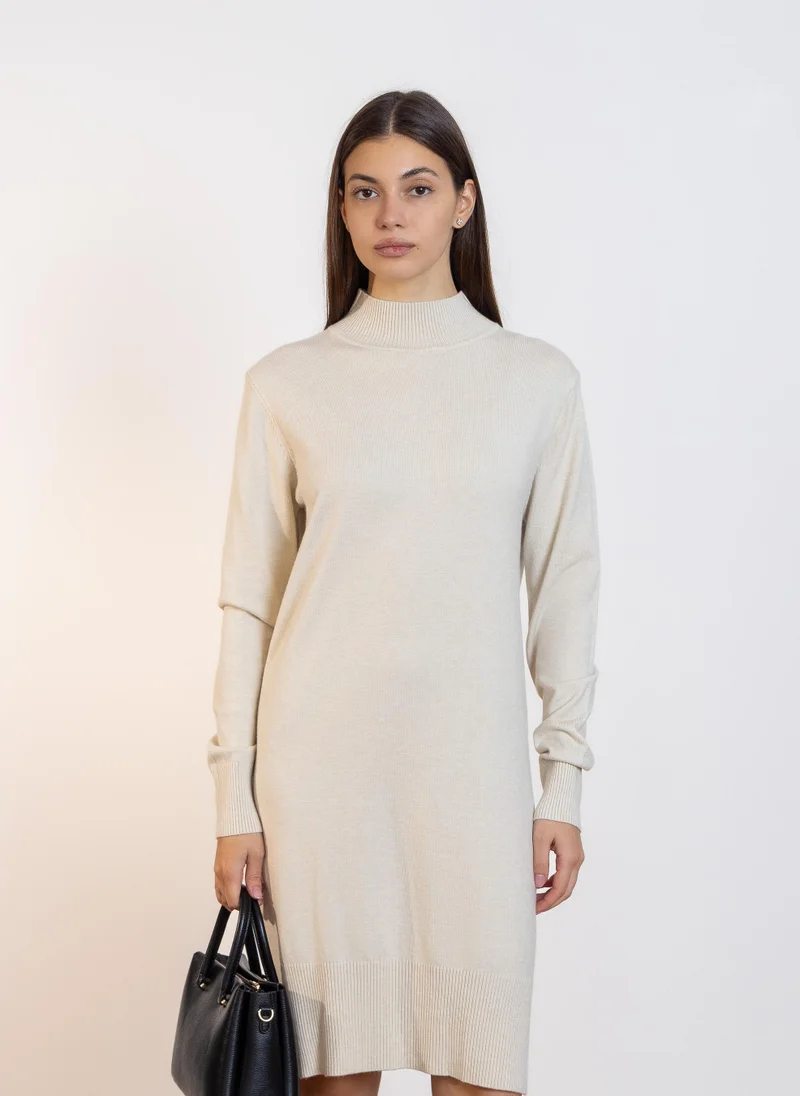 SHAPES HIGH NECK KNIT DRESS