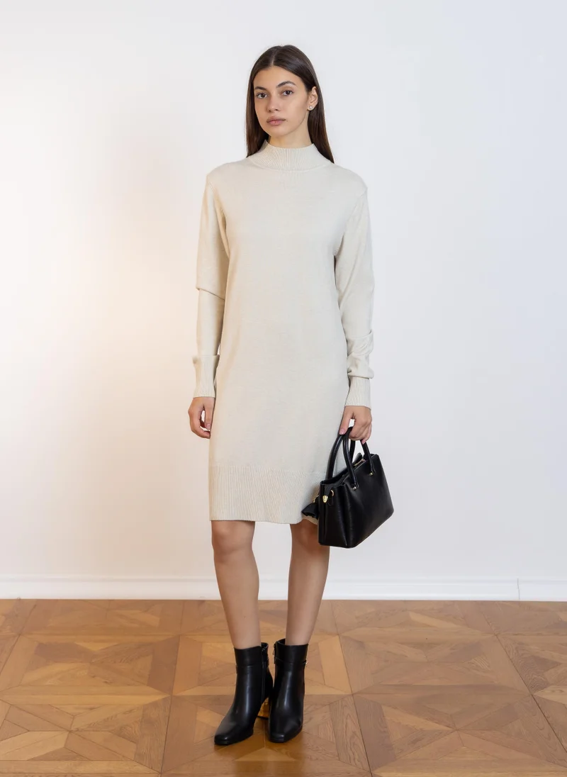 SHAPES HIGH NECK KNIT DRESS