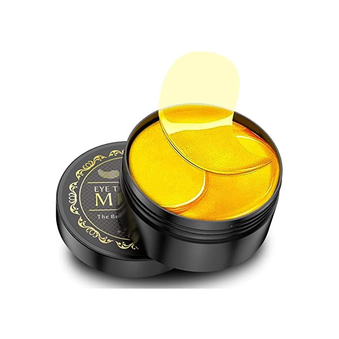 NAZANO 24K Gold Under Eye Patches - 60 Pack for Puffy Eyes, Dark Circles, Bags & Wrinkles with Collagen & Hyaluronic Acid - Eye Care Pads for Daily Skincare (Gold)