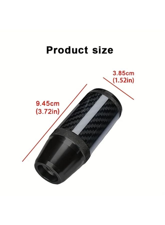 Carbon Silver JDM Racing Aluminum Alloy Hexagonal Gear Shift Knob Non Slip Textured Grip Direct Fit Most Vehicles - Image 2