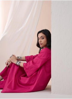 Femmella Cotton Textured Dobby Tassel Detail Tunic with Straight Pant Co-Ords by Styli  - Image 4