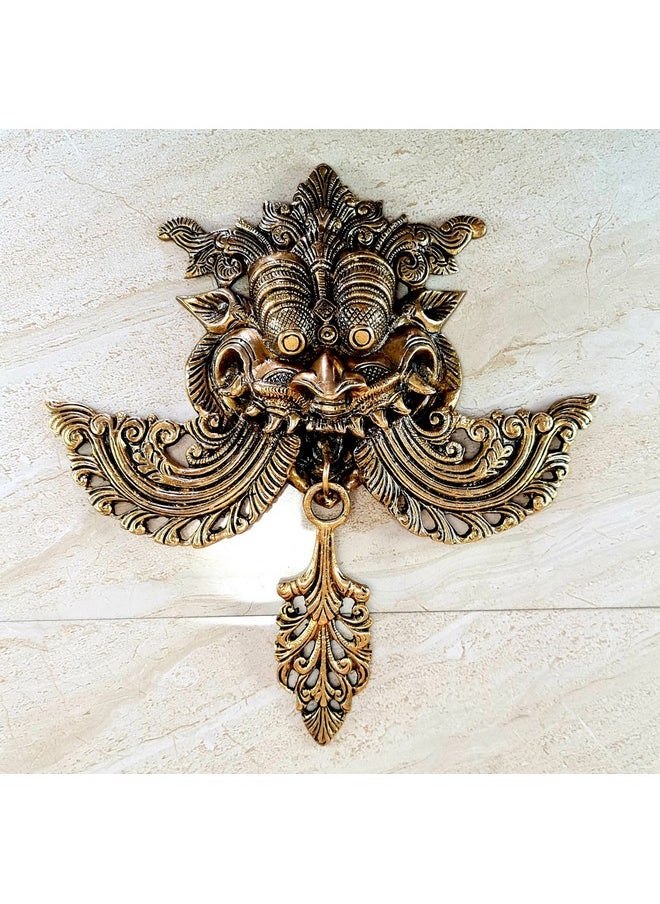 ESPLANADE ESPLANADE Brass Yali Wall Hanging | Evil Eye Protector | Home Decor | Brass Statue - 10.5" Inches  - Image 2