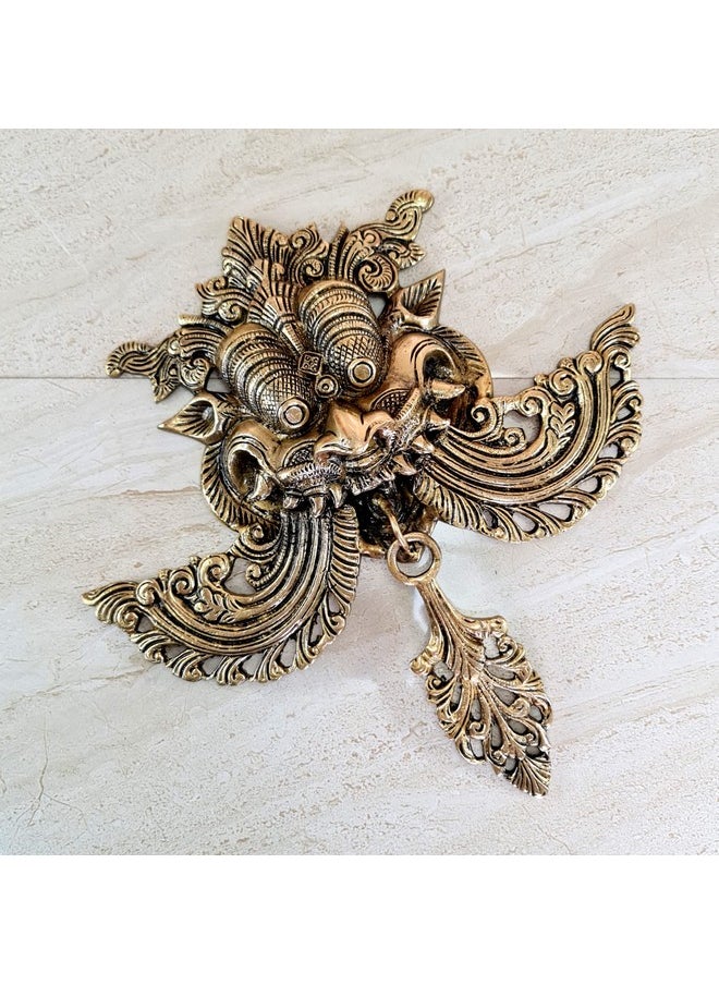 ESPLANADE ESPLANADE Brass Yali Wall Hanging | Evil Eye Protector | Home Decor | Brass Statue - 10.5" Inches  - Image 3