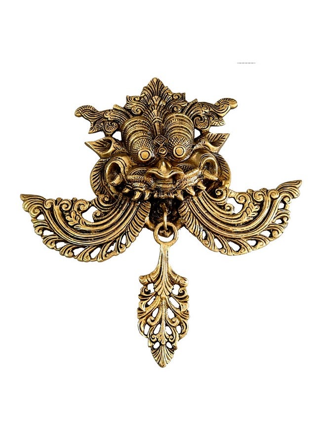 ESPLANADE ESPLANADE Brass Yali Wall Hanging | Evil Eye Protector | Home Decor | Brass Statue - 10.5" Inches  - Image 1