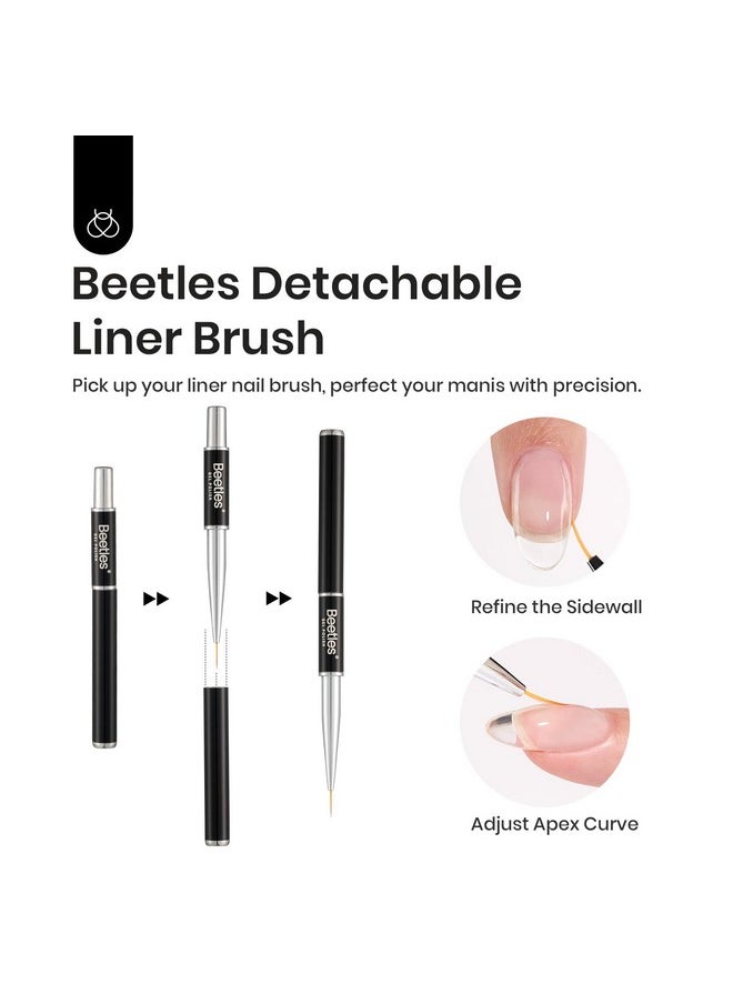 beetles Gel Polish - beetles Builder Gel 2Pcs Clear Builder Gel for Nails 7 in 1 15ml Builder Gel Nail Thickening Set with Liner Brush Extension Nail Gel for Nail Art Design Valentine's Day Gifts for Women - Image 1