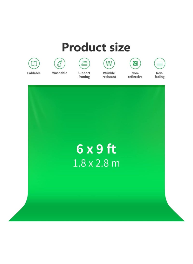 Neewer - Neewer 6x9 feet/1.8x2.8 meters Photo Studio 100 Percent Pure Muslin Collapsible Backdrop Background for Photography, Video and Television (Background Only)-Green - Image 1