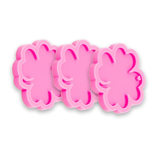 AMZTOART Silicone Mold with Hole Four-Leaf Clover Epoxy Casting Resin Mold for Keychain Pendant DIY Jewelry Crafts Making with 10Pc Key Ring (DY0255+DY0255+DY0255+PJ) - Image 5