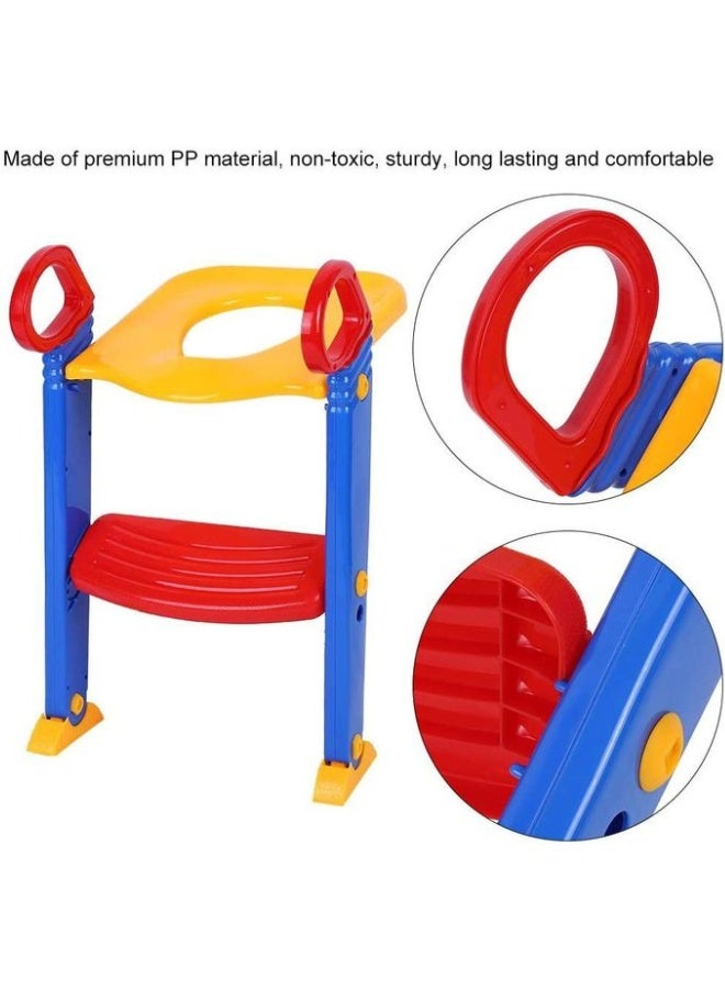 ج ت س آ ل مقعد تدريب المرحاض للأطفال مع سلم قابل للطي وقاعدة مانعة للانزلاق – تصميم مريح، قوي وسهل الاستخدام - Image 3