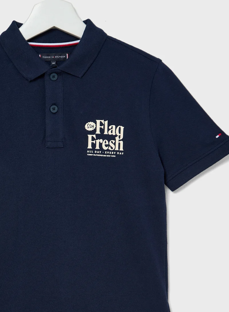TOMMY HILFIGER Youth Flag Fun Short Sleeve Regular Polo T-Shirt