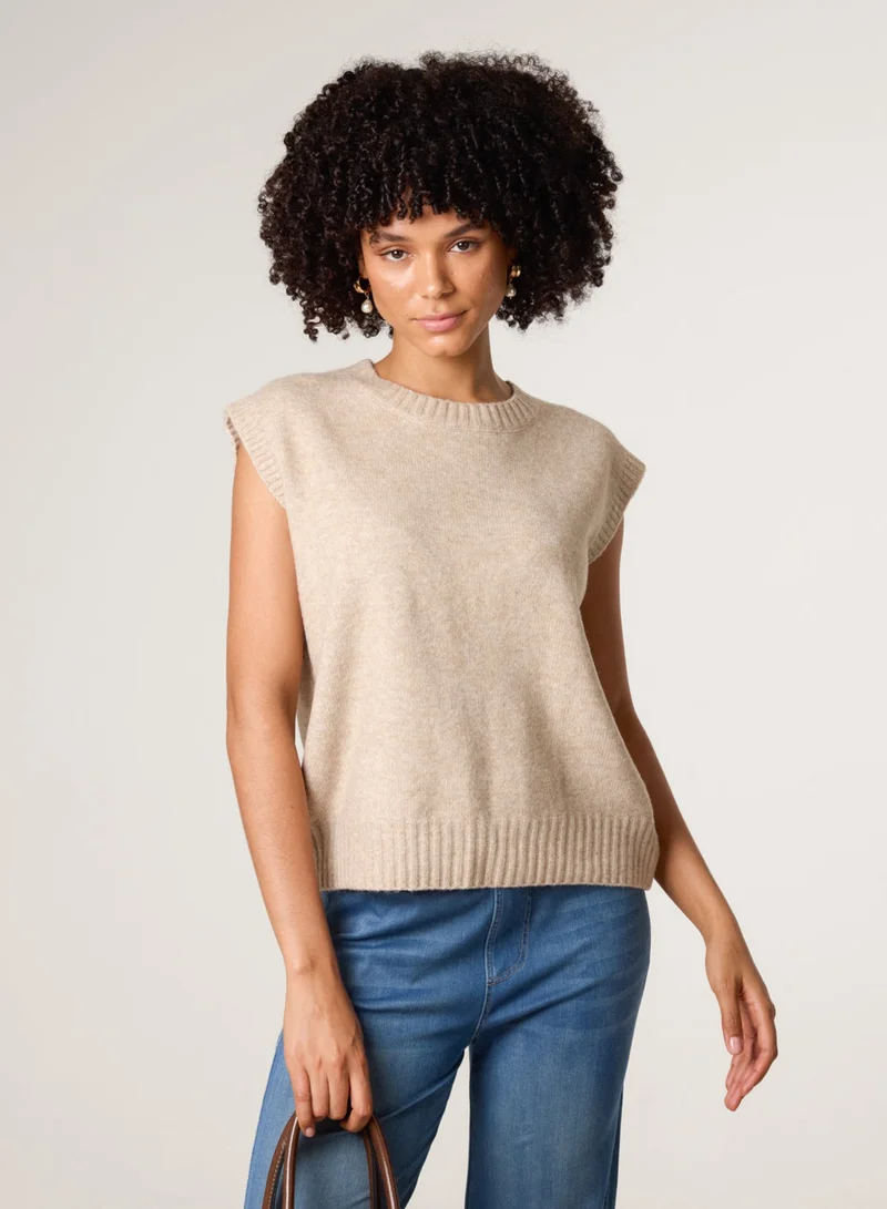 Blue Vanilla Round Neck Vest