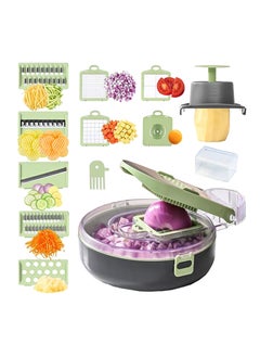 KASTWAVE Vegetable Chopper, Onion Chopper, 16 In 1 Multifunctional Food Chopper, Mandoline Food Slicer Chopper Vegetable Cutter Veggie Chopper with Draining Basket French Fry Cutter Kitchen Gadgets  - Image 1