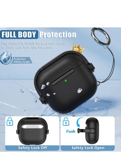 ANYOGRO AirPods 4 Case Cover for Women Men, Unique Musician Headset Design, PC Material Protective Case with Cleaner Kit and Keychain Compatible with Airpods 4th Generation 2024 Black  - Image 3