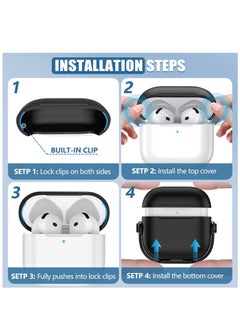 ANYOGRO AirPods 4 Case Cover for Women Men, Unique Musician Headset Design, PC Material Protective Case with Cleaner Kit and Keychain Compatible with Airpods 4th Generation 2024 Black  - Image 4