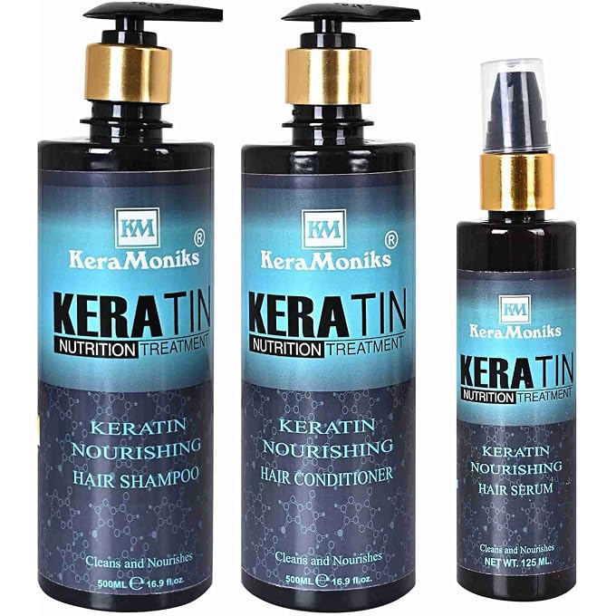 Red Onion Keratin Hair Shampoo 500 ml + Red Onion Keratin Hair Conditioner 500 ml + Red Onion Hair Serum 125 ml (Pack Of 3)