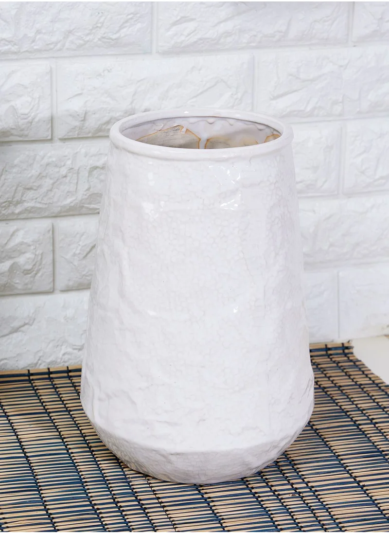 AURORA 28Cm Small Conical Vase - White