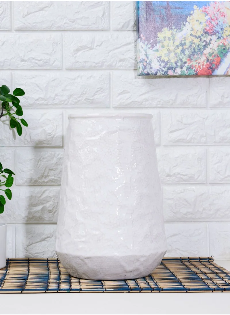 AURORA 28Cm Small Conical Vase - White