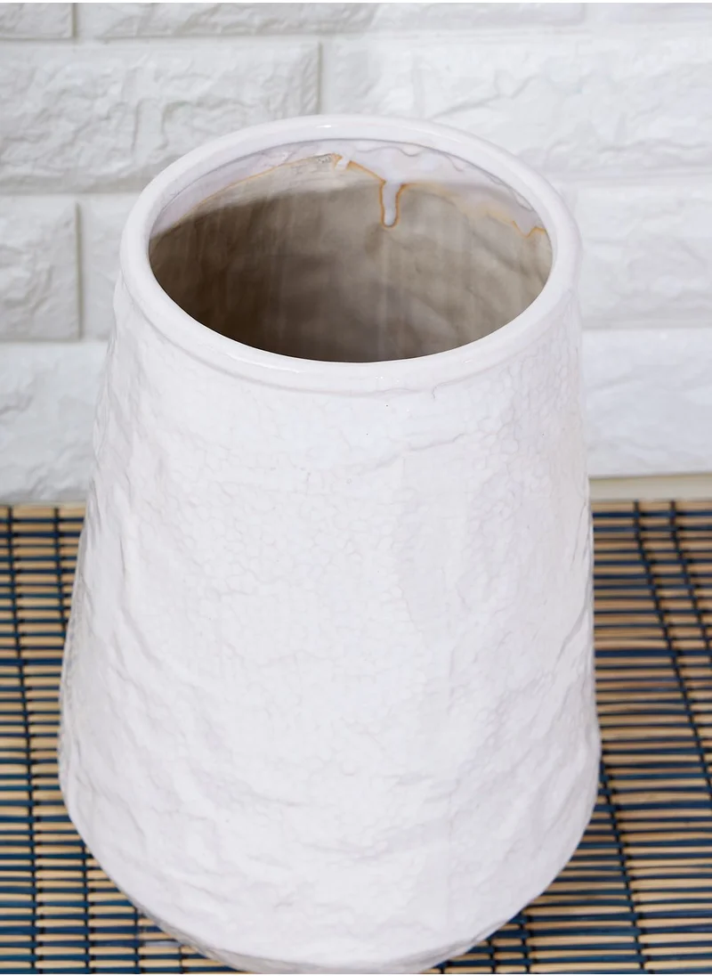 AURORA 28Cm Small Conical Vase - White