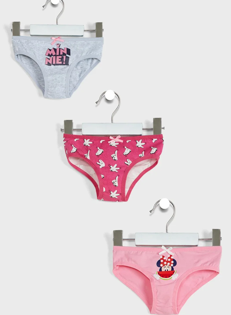 Disney Kids 3 Pack Minnie Mouse Briefs