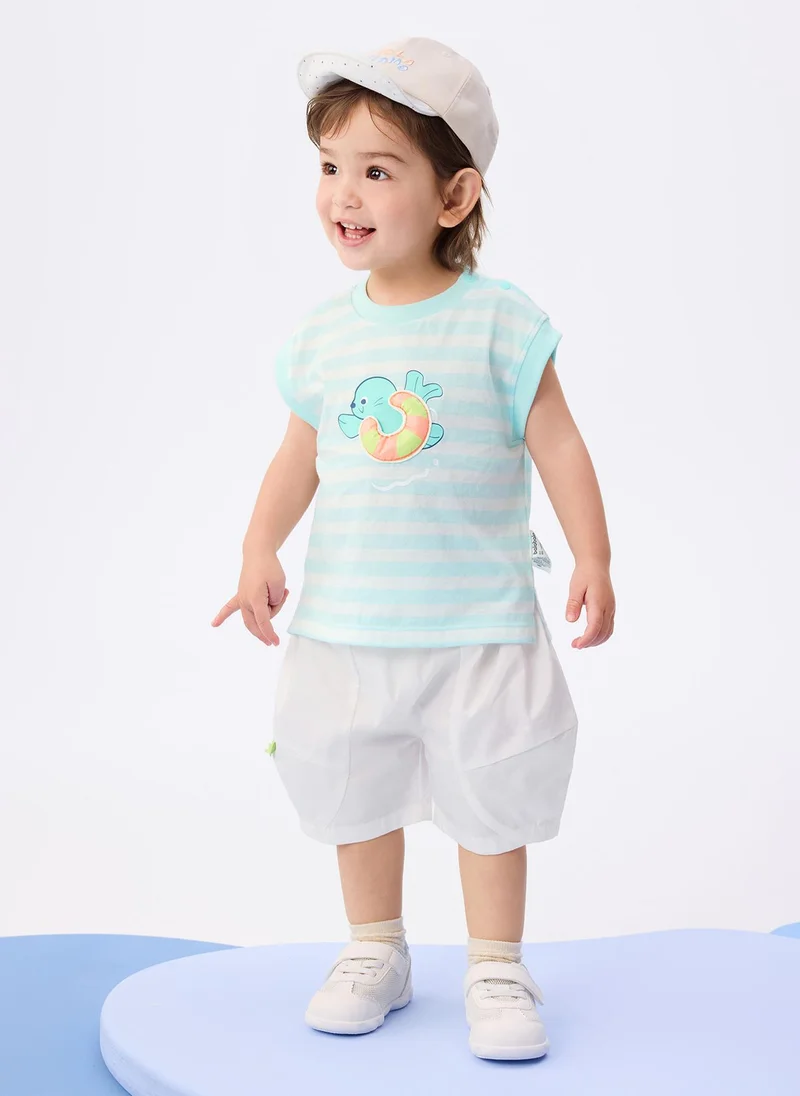 Balabala Baby Boy Knit Short Sleeve Suit