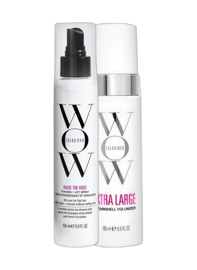 Color Wow Ultimate Volume Boost Duo – Xtra Volumizer 150ml & Raise the Root 100ml – Lightweight Root Lifting & Volumizing Haircare Spray for Fine, Flat Hair  - Image 1