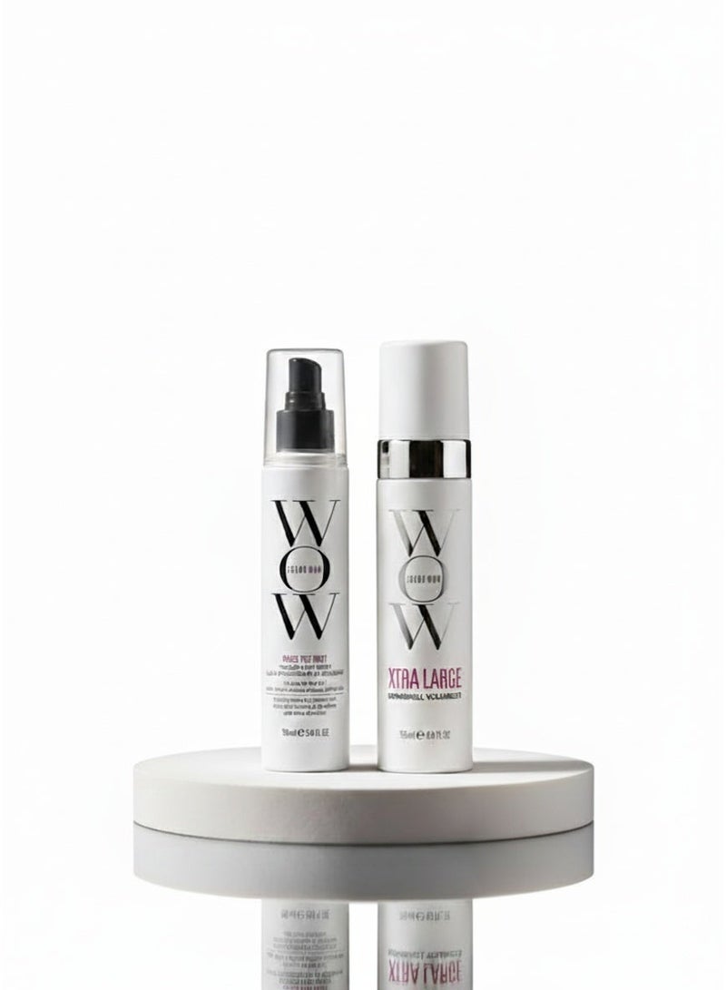 Color Wow مجموعة تعزيز الحجم النهائية – مكثف الحجم 150 مل ورفع الجذور 100 مل – بخاخ للعناية بالشعر خفيف الوزن لرفع الجذور وزيادة الحجم للشعر الناعم والمسطح - Image 1