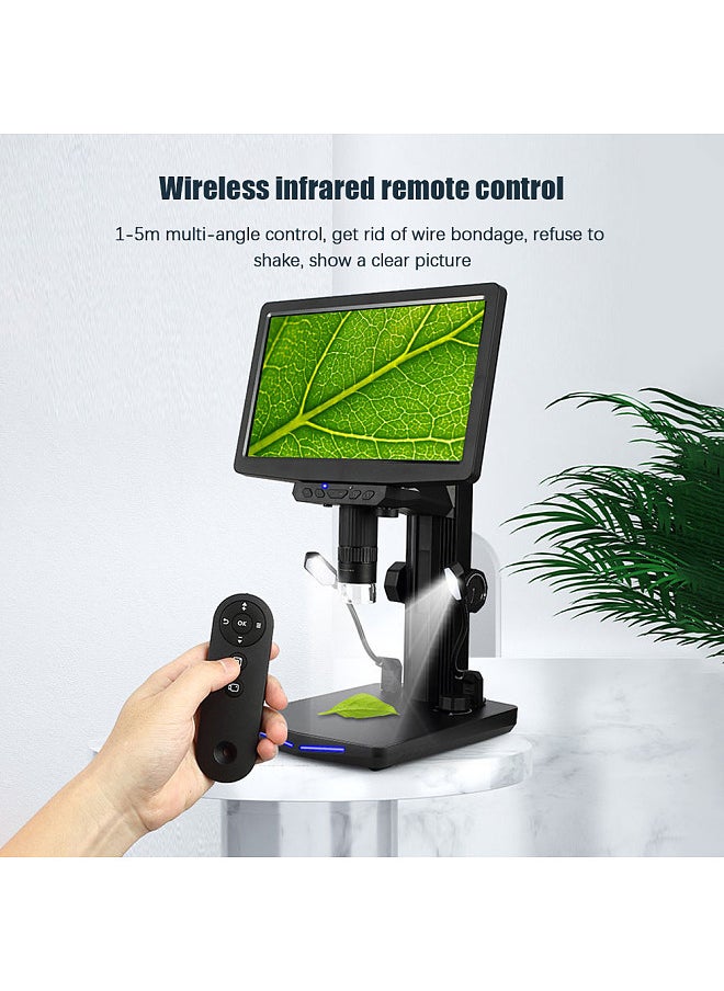 ماركة غير محددة مجهر رقمي USB بدقة 48 ميجابكسل وخفة 1440 بكسل قابلة للتعديل ومعدل تكبير 500X-1000X يدعم بطاقة TF 32 جيجا مع شاشة IPS كبيرة مقاس 10.1 بوصة مع جهاز تحكم عن بعد  - Image 5