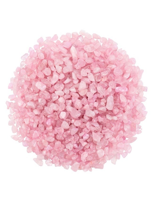 Twdrer 2lb/950g Small Natural Clear Rose Pink Tumbled Chips Crushed Stone Irregular Shaped Quartz Rock Healing Reiki Crystal Gemstone for Jewelry Making Garden Aquarium Vase Plant Decoration(Pink) - Image 1