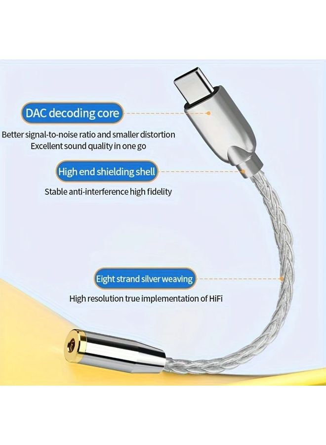 Type C To 3 5mm Aux Audio Adapter 4 72 Inch Cable For Samsung Xiaomi Phone - Image 4