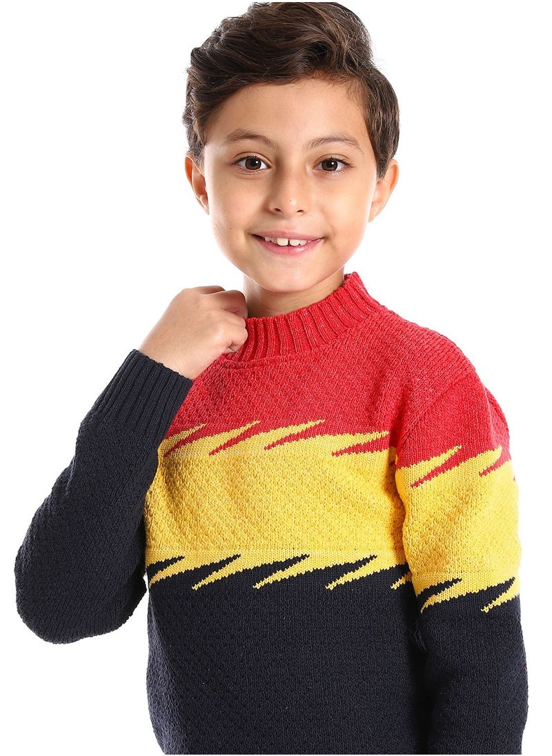 Caesar - Wool Boys Pullover With Multi Design - Image 1
