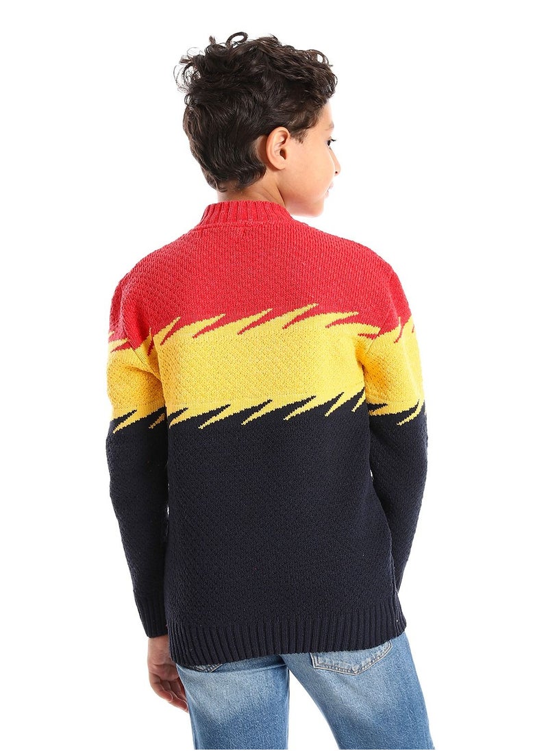 Caesar - Wool Boys Pullover With Multi Design - Image 1