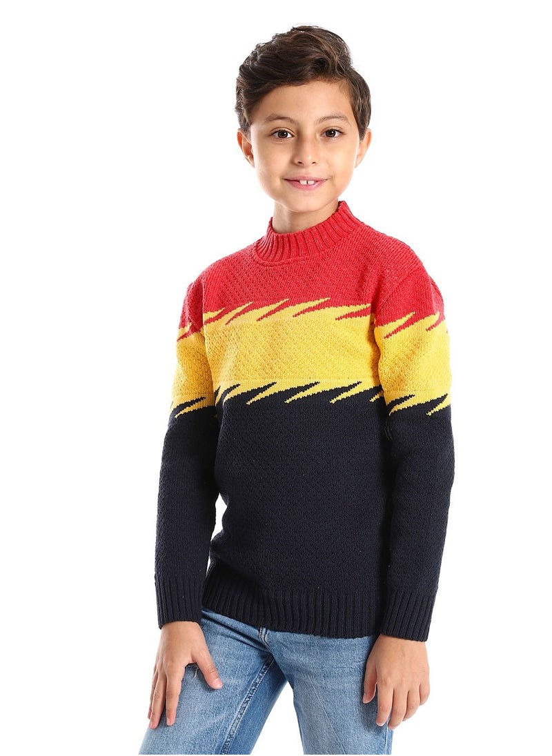 Caesar - Wool Boys Pullover With Multi Design - Image 1