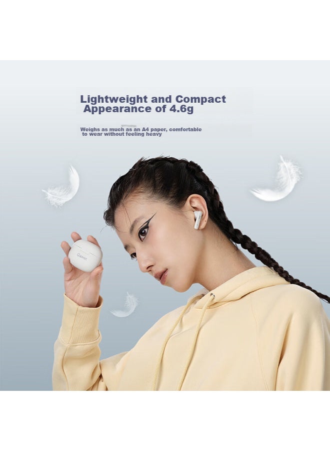 Left Grapefruit Zuoyou Xiaojinli سماعات بلوتوث لاسلكية حقيقية، إلغاء ضوضاء 48db، داخل الأذن، سماعة كبيرة 12mm، جودة صوت عالية، للجري، ركوب الدراجات، المكالمات، إلغاء الضوضاء النشط، Coconut Gray - Image 5