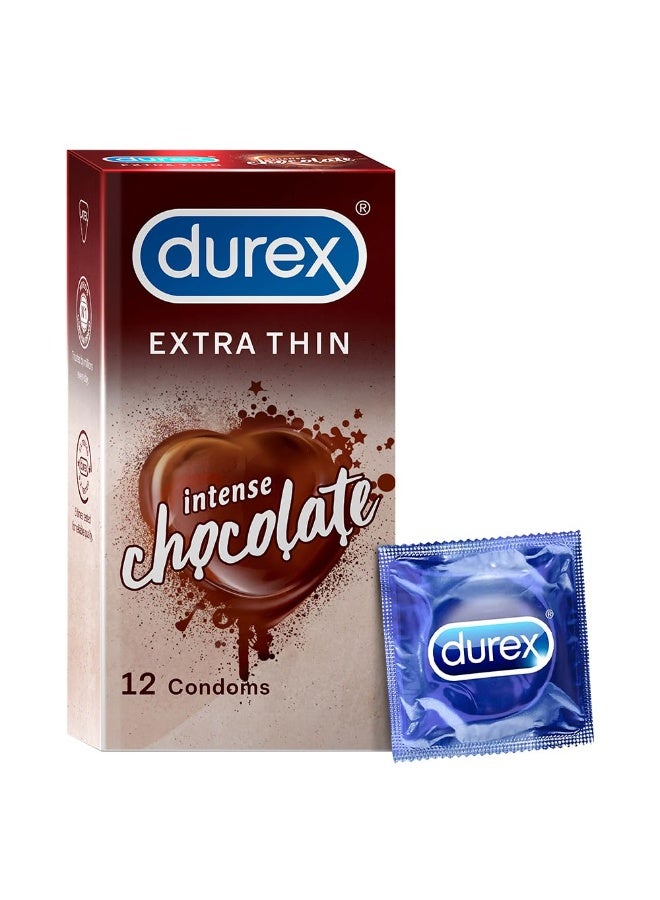 Durex Extra Thin Intense Chocolate Flavoured Condoms For Men - 12s - Image 1