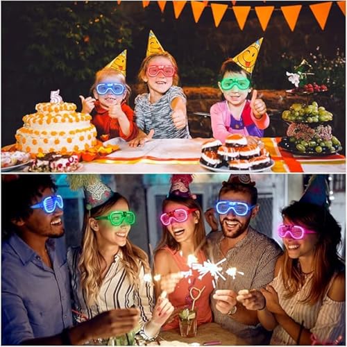 FAVELA 3 PCS LED Light Goggles For Night Party and Birthday Return Gifts For Adults and Teenagers | flashing light goggles | light up glasses for kids. (LED GOGGLES SET OF 3PCS). - Image 2