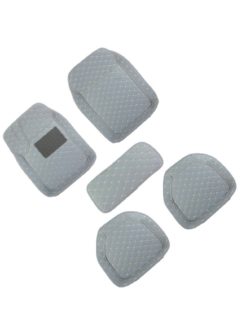 طقم دواسات أرضية يونيفرسال للسيارة بريميوم وعالي الجودة رمادي ريكسين - طقم 5 قطع - Image 2