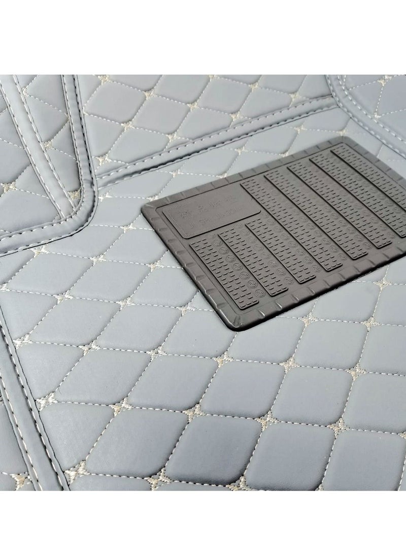 طقم دواسات أرضية يونيفرسال للسيارة بريميوم وعالي الجودة رمادي ريكسين - طقم 5 قطع - Image 3