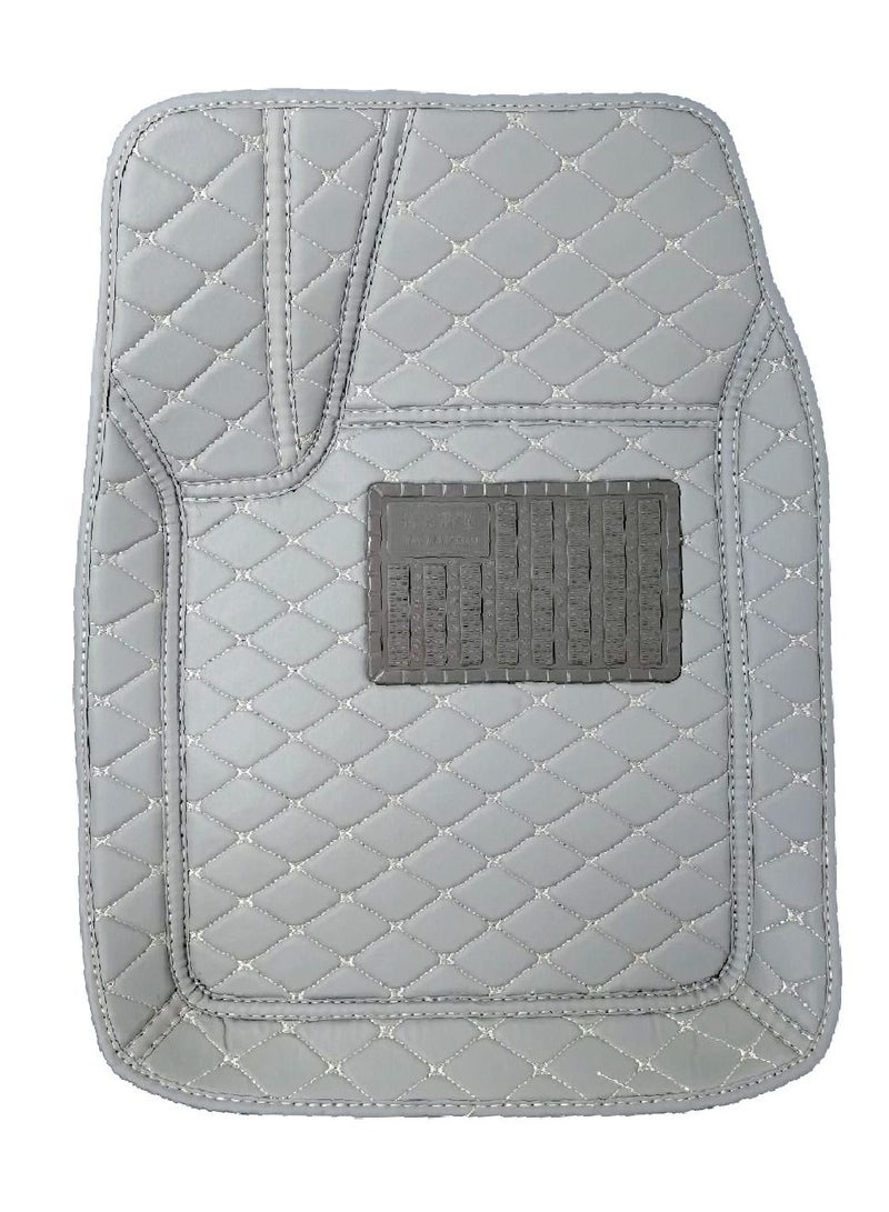 طقم دواسات أرضية يونيفرسال للسيارة بريميوم وعالي الجودة رمادي ريكسين - طقم 5 قطع - Image 4