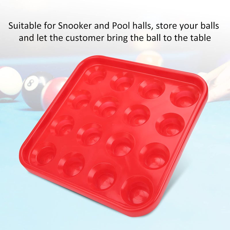 Red Billiard Ball Storage Tray Holder Box 16 Holes Easy Carry Strong Protection - Image 5